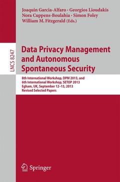 Cover of the book Data Privacy Management and Autonomous Spontaneous Security