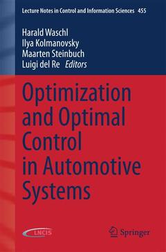 Couverture de l’ouvrage Optimization and Optimal Control in Automotive Systems