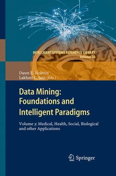 Couverture de l’ouvrage Data Mining: Foundations and Intelligent Paradigms