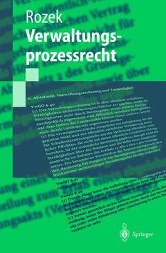 Couverture de l’ouvrage Verwaltungsprozessrecht