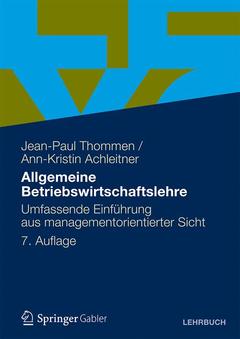 Cover of the book Allgemeine Betriebswirtschaftslehre