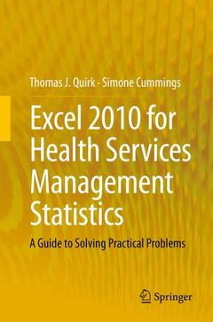 Cover of the book Excel 2010 for Health Services Management Statistics