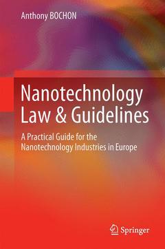 Cover of the book Nanotechnology Law and Guidelines