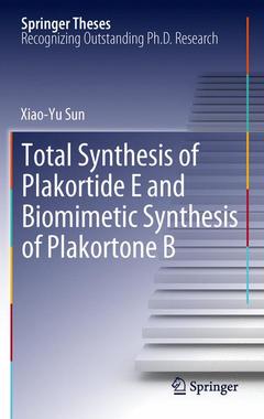 Couverture de l’ouvrage Total Synthesis of Plakortide E and Biomimetic Synthesis of Plakortone B