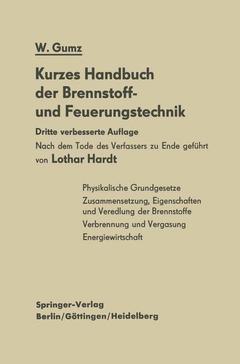 Couverture de l’ouvrage Kurzes Handbuch der Brennstoff- und Feuerungstechnik