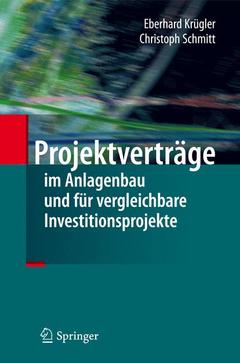 Couverture de l’ouvrage Projektverträge im Anlagenbau und für vergleichbare Investitionsprojekte