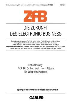 Couverture de l’ouvrage Die Zukunft des Electronic Business