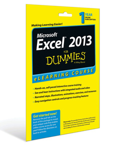 Cover of the book Excel 2013 For Dummies eLearning Course Access Code Card (12 Month Subscription)