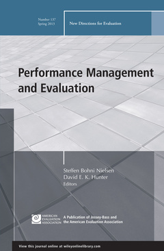 Couverture de l’ouvrage Performance Management and Evaluation