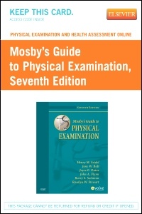 Cover of the book Physical Examination and Health Assessment Online for Mosby's Guide to Physical Examination (User Guide and Access Code)