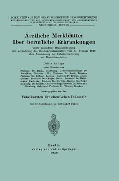 Cover of the book Ärztliche Merkblätter über berufliche Erkrankungen