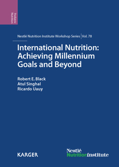 Couverture de l’ouvrage International Nutrition: Achieving Millennium Goals and Beyond 
