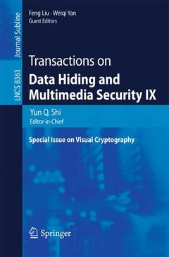 Cover of the book Transactions on Data Hiding and Multimedia Security IX