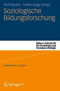 Couverture de l’ouvrage Soziologische Bildungsforschung