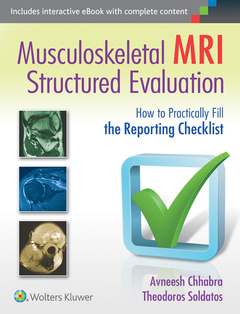 Couverture de l’ouvrage Musculoskeletal MRI Structured Evaluation