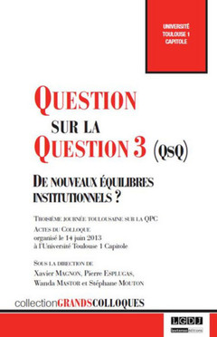 Couverture de l’ouvrage question sur la question 3 (qsq) : de nouveaux équilibres institutionnels ?