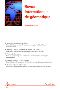 Couverture de l’ouvrage Revue internationale de géomatique Volume 24 N° 1/Janvier-Mars 2014