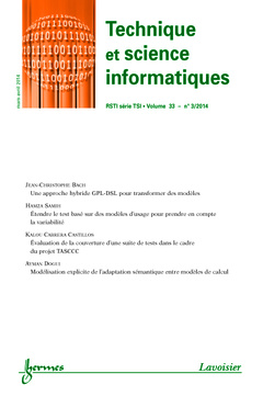 Couverture de l’ouvrage Technique et science informatiques RSTI série TSI Volume 33 N° 3/Mars-Avril 2014