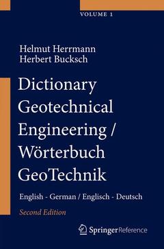 Couverture de l’ouvrage Dictionary Geotechnical Engineering