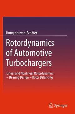 Couverture de l’ouvrage Rotordynamics of Automotive Turbochargers
