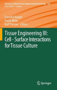 Couverture de l’ouvrage Tissue Engineering III: Cell - Surface Interactions for Tissue Culture