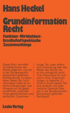 Cover of the book Grundinformation Recht