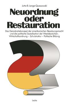 Cover of the book Neuordnung oder Restauration?
