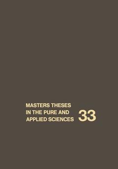 Couverture de l’ouvrage Masters Theses in the Pure and Applied Sciences