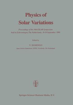 Couverture de l’ouvrage Physics of Solar Variations