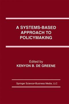 Couverture de l’ouvrage A Systems-Based Approach to Policymaking