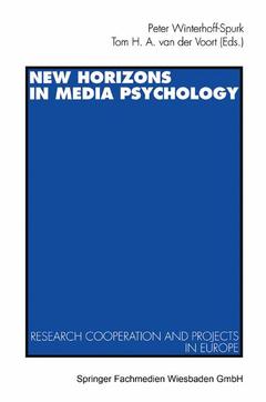 Couverture de l’ouvrage New Horizons in Media Psychology