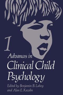 Couverture de l’ouvrage Advances in Clinical Child Psychology