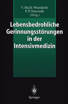 Cover of the book Lebensbedrohliche Gerinnungsstörungen in der Intensivmedizin