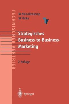 Couverture de l’ouvrage Strategisches Business-to-Business-Marketing