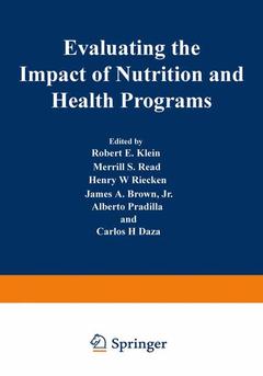 Couverture de l’ouvrage Evaluating the Impact of Nutrition and Health Programs
