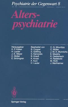 Couverture de l’ouvrage Alterspsychiatrie
