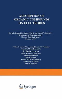 Couverture de l’ouvrage Adsorption of Organic Compounds on Electrodes