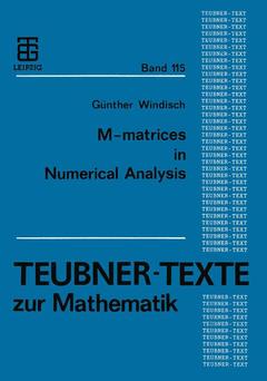 Couverture de l’ouvrage M-matrices in Numerical Analysis