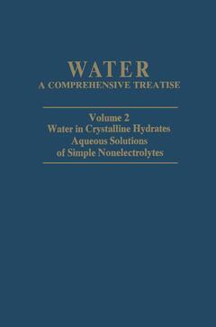 Couverture de l’ouvrage Water in Crystalline Hydrates Aqueous Solutions of Simple Nonelectrolytes