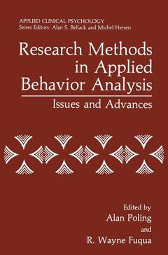 Couverture de l’ouvrage Research Methods in Applied Behavior Analysis
