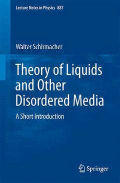 Couverture de l’ouvrage Theory of Liquids and Other Disordered Media