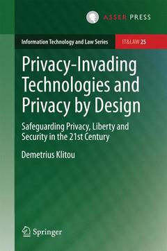 Couverture de l’ouvrage Privacy-Invading Technologies and Privacy by Design