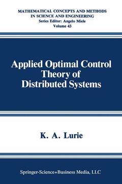 Couverture de l’ouvrage Applied Optimal Control Theory of Distributed Systems