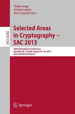 Couverture de l’ouvrage Selected Areas in Cryptography -- SAC 2013