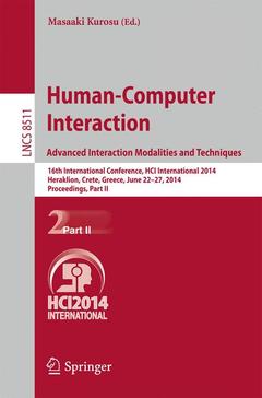 Couverture de l’ouvrage Human-Computer Interaction. Advanced Interaction, Modalities, and Techniques