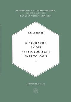 Couverture de l’ouvrage Einführung in die Physiologische Embryologie