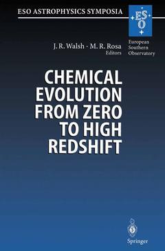 Couverture de l’ouvrage Chemical Evolution from Zero to High Redshift