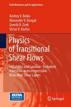 Couverture de l’ouvrage Physics of Transitional Shear Flows