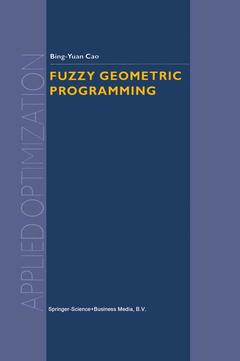 Couverture de l’ouvrage Fuzzy Geometric Programming