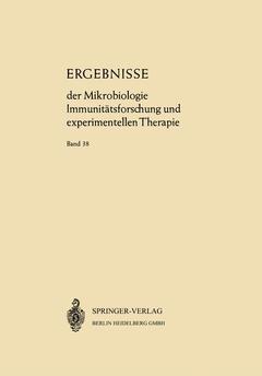 Couverture de l’ouvrage Ergebnisse der Mikrobiologie Immunitätsforschung und Experimentellen Therapie